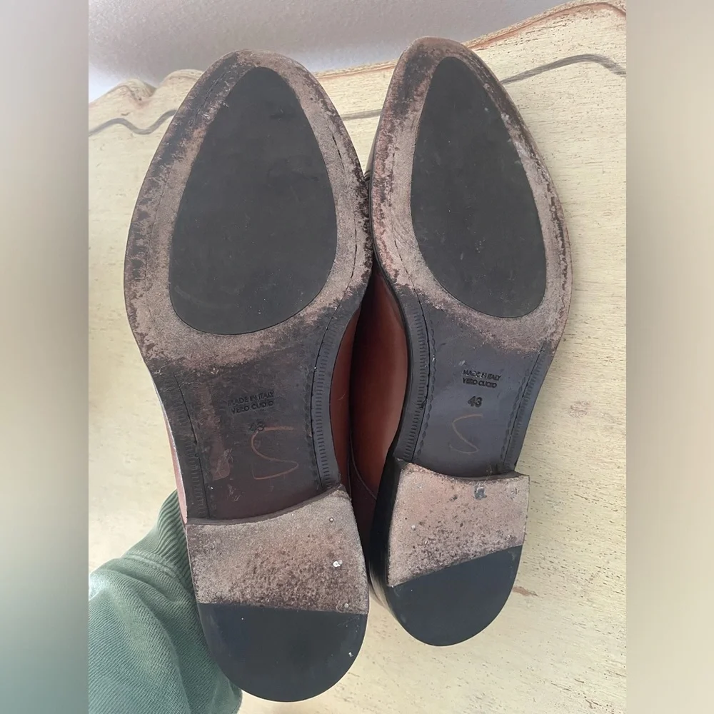SUITSUPPLY Made in Italy Italian Calf Cap Toe Oxford Shoes in Brown Size 10 $349